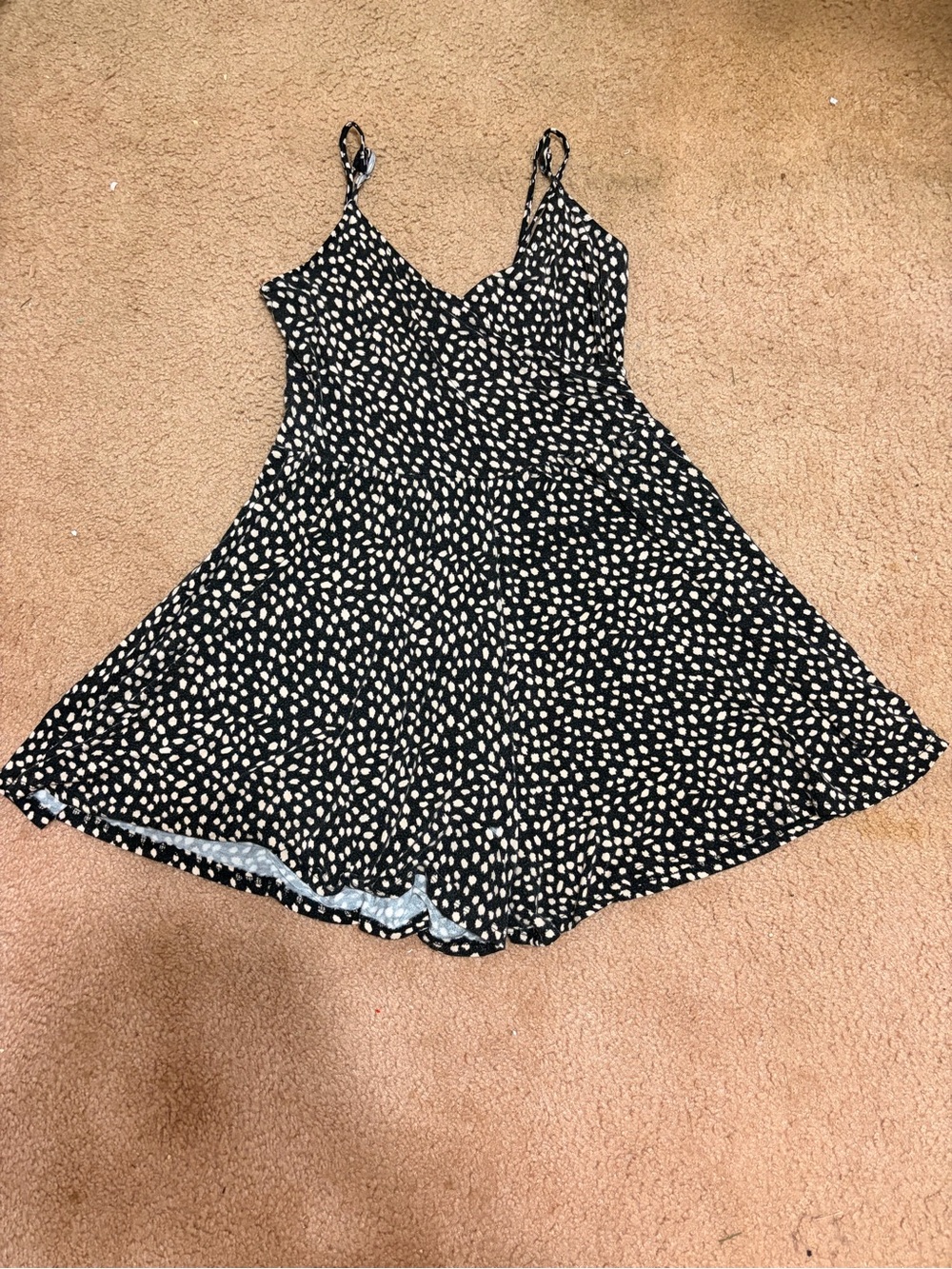 Vintage Black & Cream Printed Mini Flowy Romper